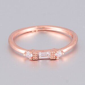 🎀 Refined Slight Anillos Chic Rectangle Round CZ Rings For Woman, HA4209-6